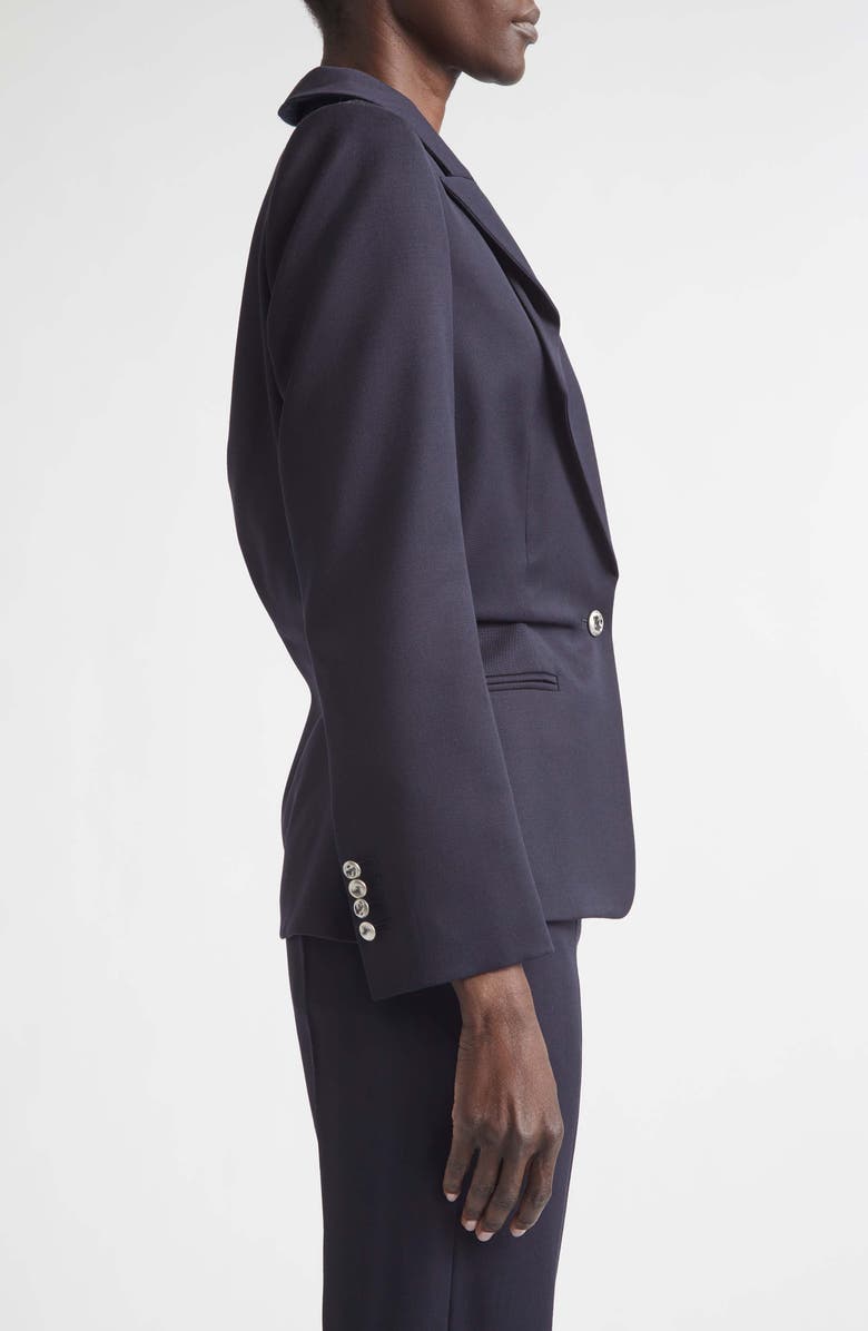 McQueen Cotton Folded Lapel Jacket, Alternate, color, Navy