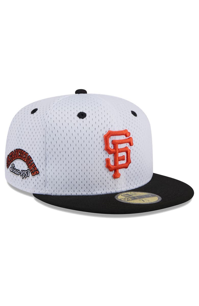 New Era Men's New Era White San Francisco Giants Throwback Mesh 59FIFTY Fitted Hat, Main, color,