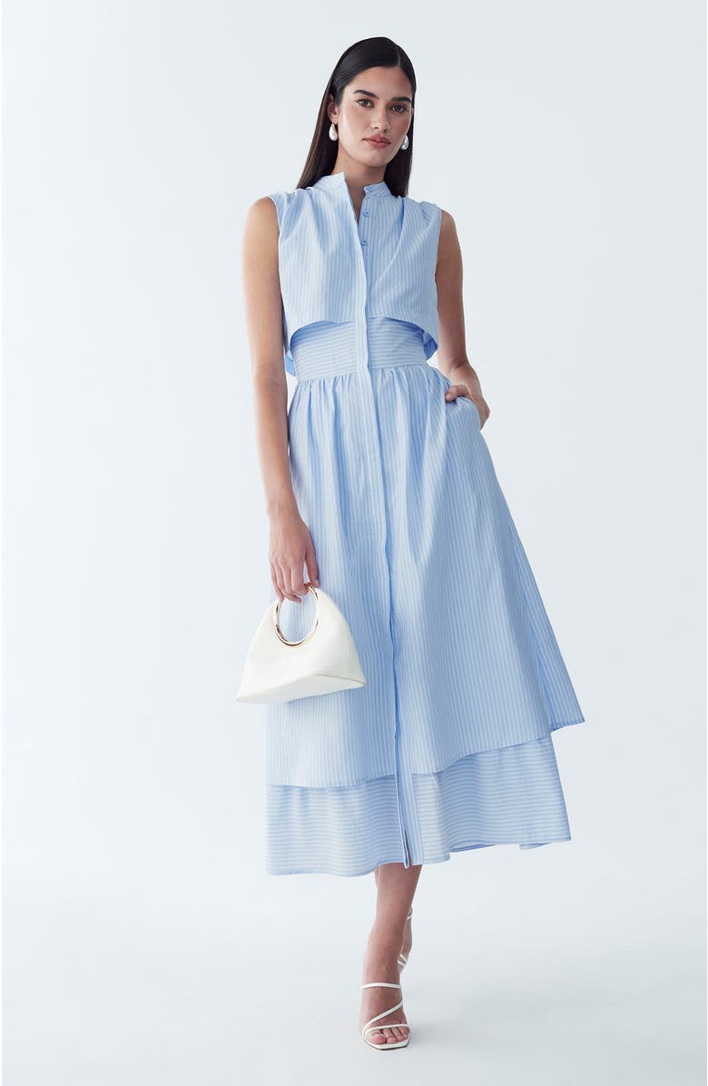 WILLA Fallyn Midi Dress, Alternate, color, Sky Blue - Wht