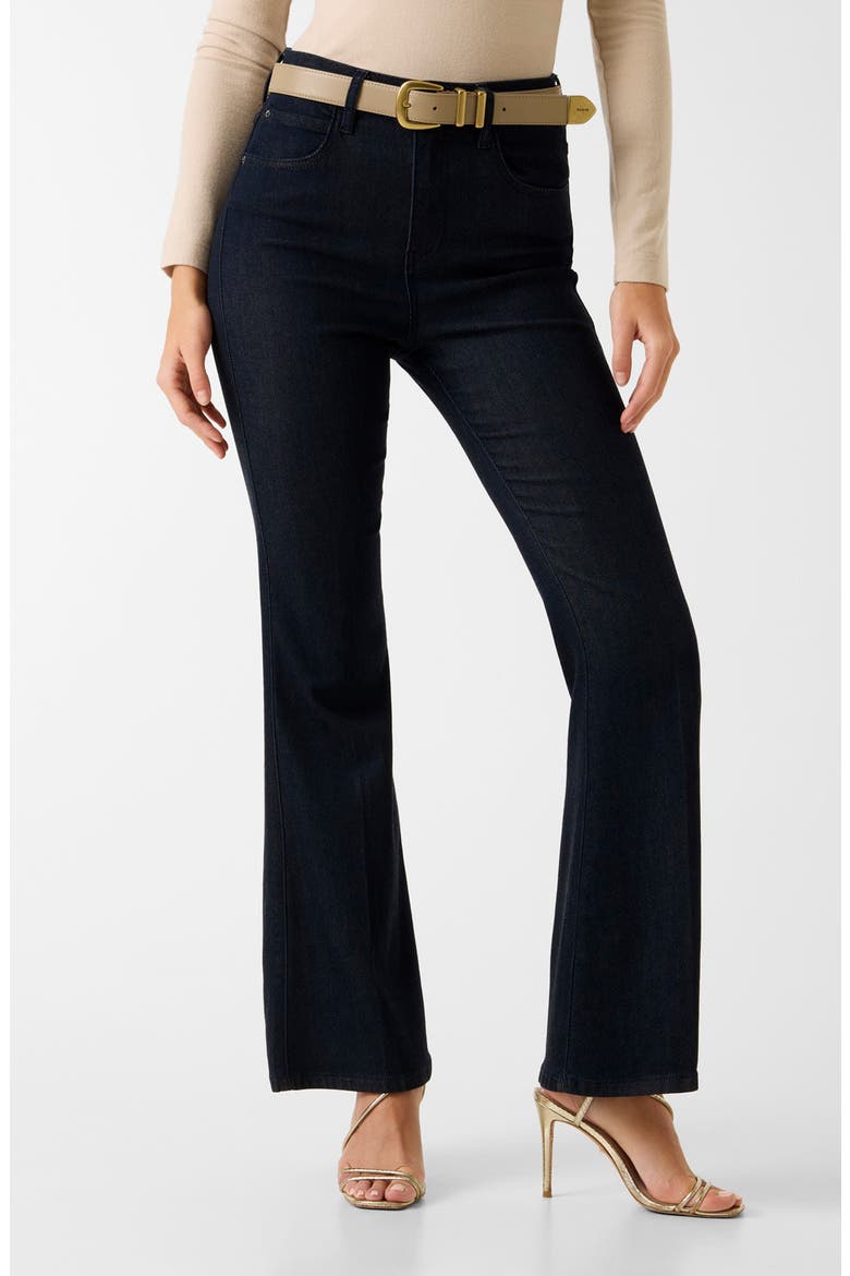 Belle High Waist Flare Leg Jeans, Main, color, BLUE