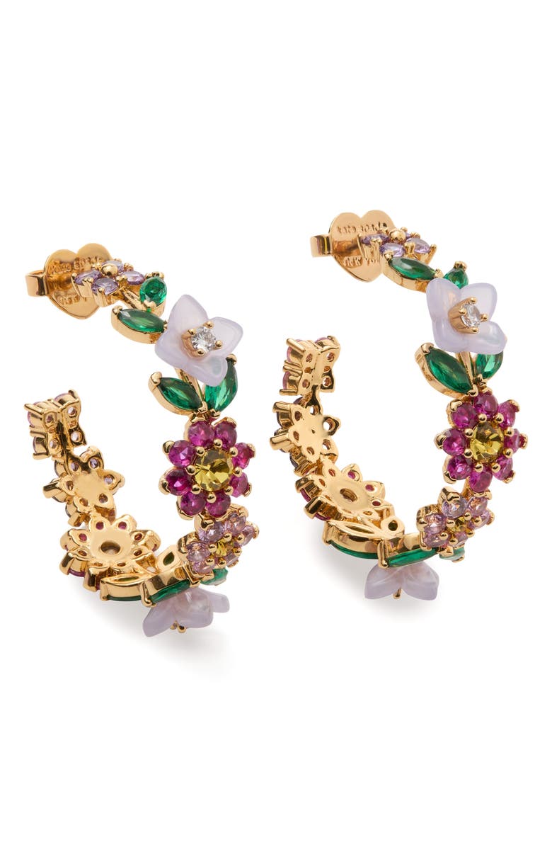 Kate Spade New York bursting blooms hoop earrings, Main, color,
