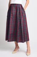 Ted Baker Guinevere Pleated Plaid Midi Skirt