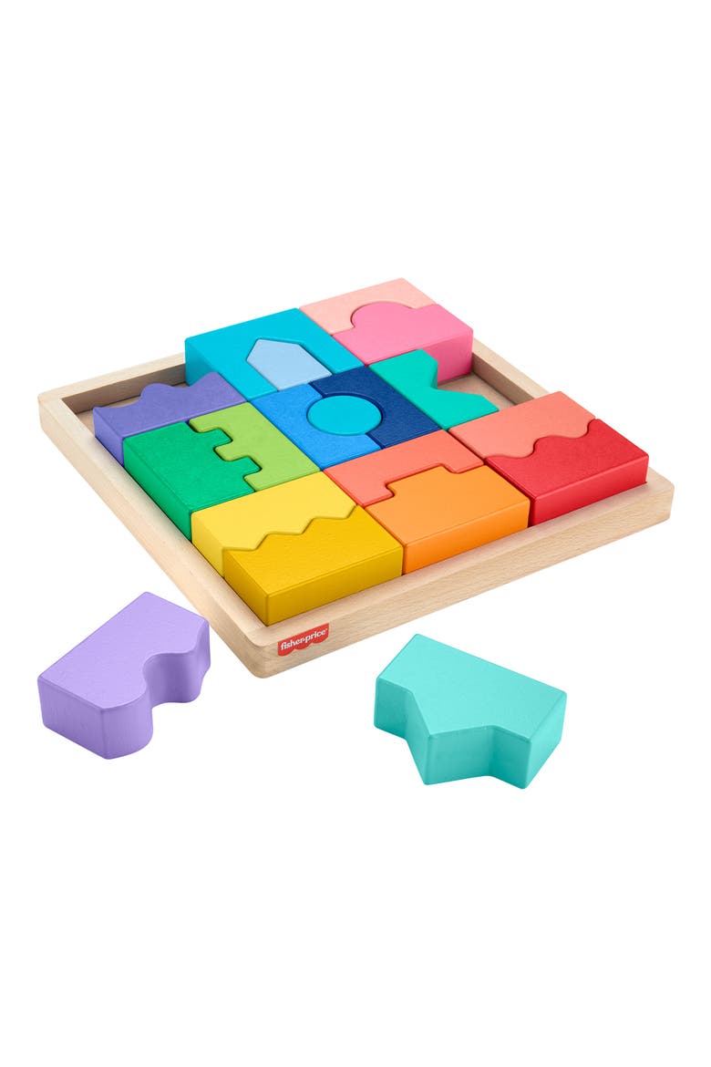 Wooden Interlocking Blocks Puzzle, Alternate, color, NONE