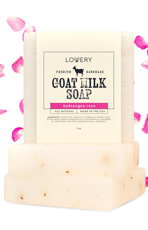 Handmade Goat Milk Soap Made in USA - Hydrangea Rose - 3 Pack