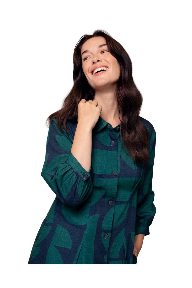 Pleat Detail Shirt Dress, Alternate, color, Geo Shapes