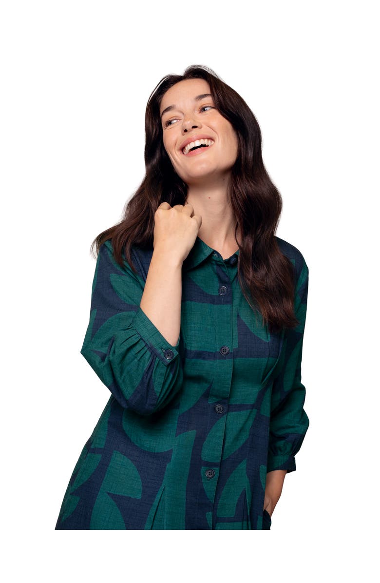 Celtic & Co. Pleat Detail Shirt Dress, Alternate, color, Geo Shapes