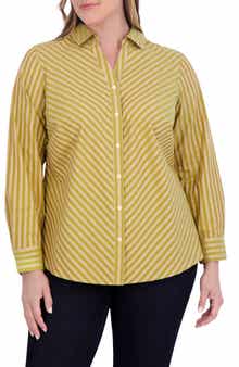 Foxcroft Mary Cotton Blend Button-Up Shirt