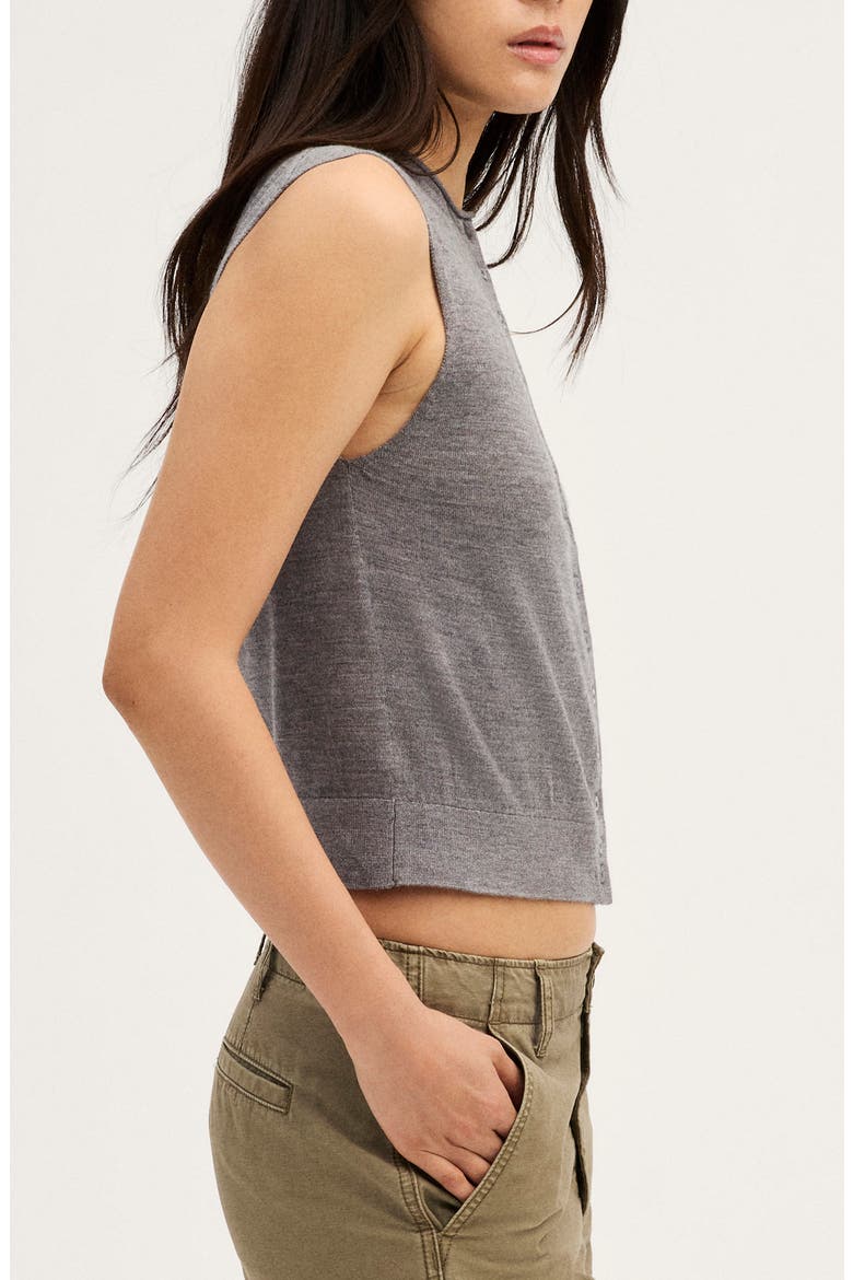 Button Front Sleeveless Cardigan, Alternate, color, MEDIUM HTHR GREY