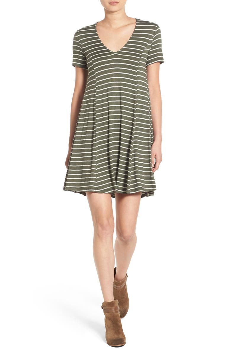 All in Favor Stripe T-Shirt Dress, Main, color, 