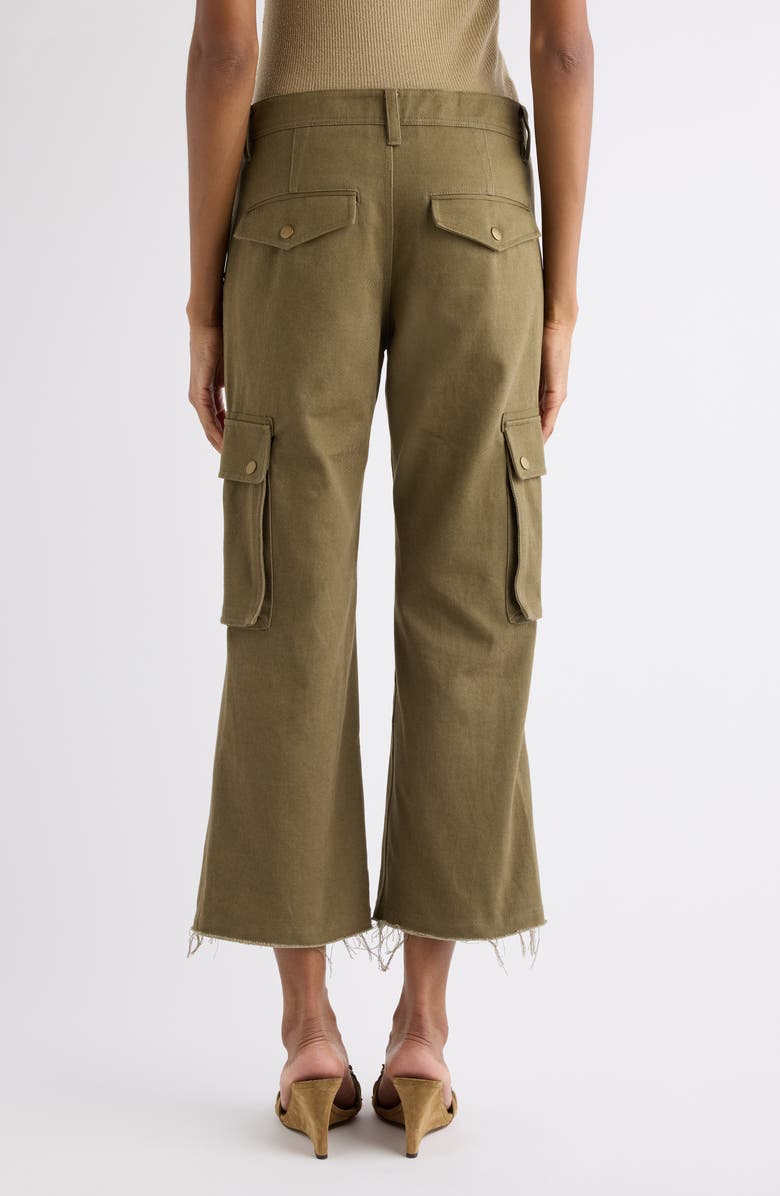 Isabel Marant Josine Cotton Twill Flare Crop Cargo Pants, Alternate, color, Khaki