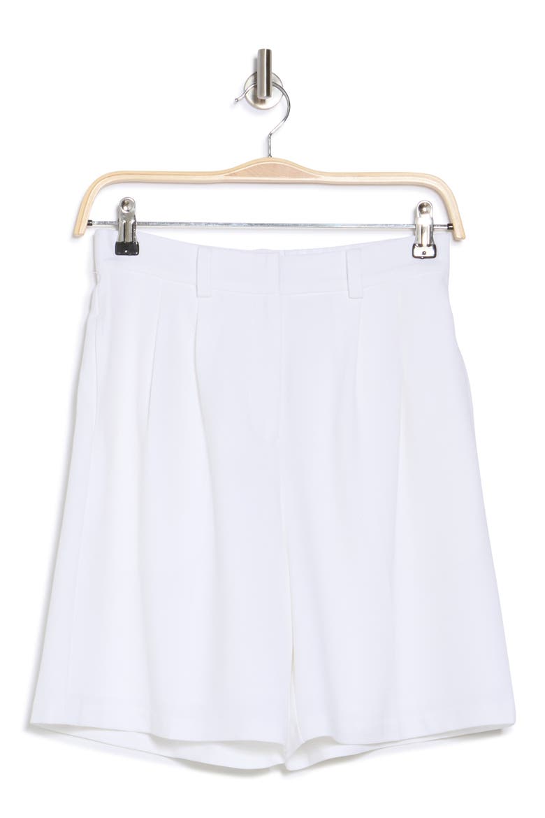 Pleated Front Bermuda Shorts, Alternate, color, WHITE