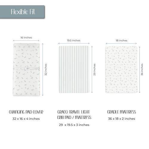 Changing Pad Cover Baby  In Dragonfly & Stripe