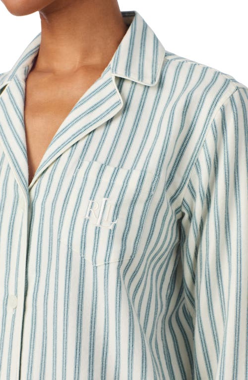 Ralph Lauren Lauren  Print Cotton Blend Pajamas In Blue