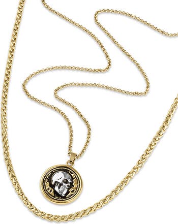 Men's Set of 2 Skull Pendant & Chain Necklaces