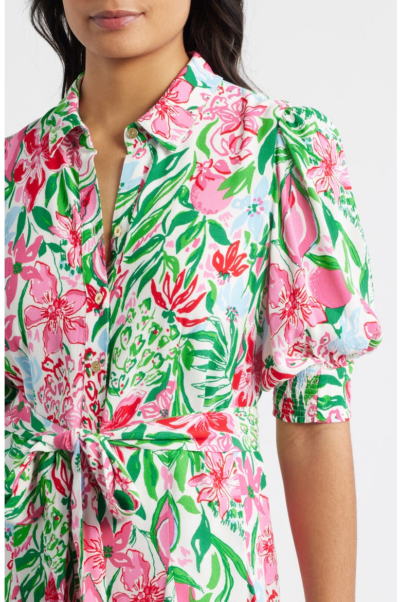 Larkyn Midi Shirtdress, Alternate, color, MULTI GLOWING GARDENS