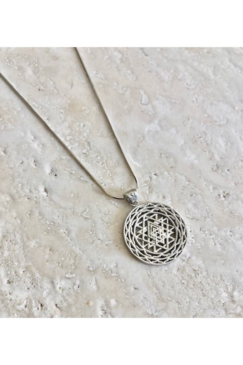 Sri Yantra Supreme Manifestor Necklace, Alternate, color, White