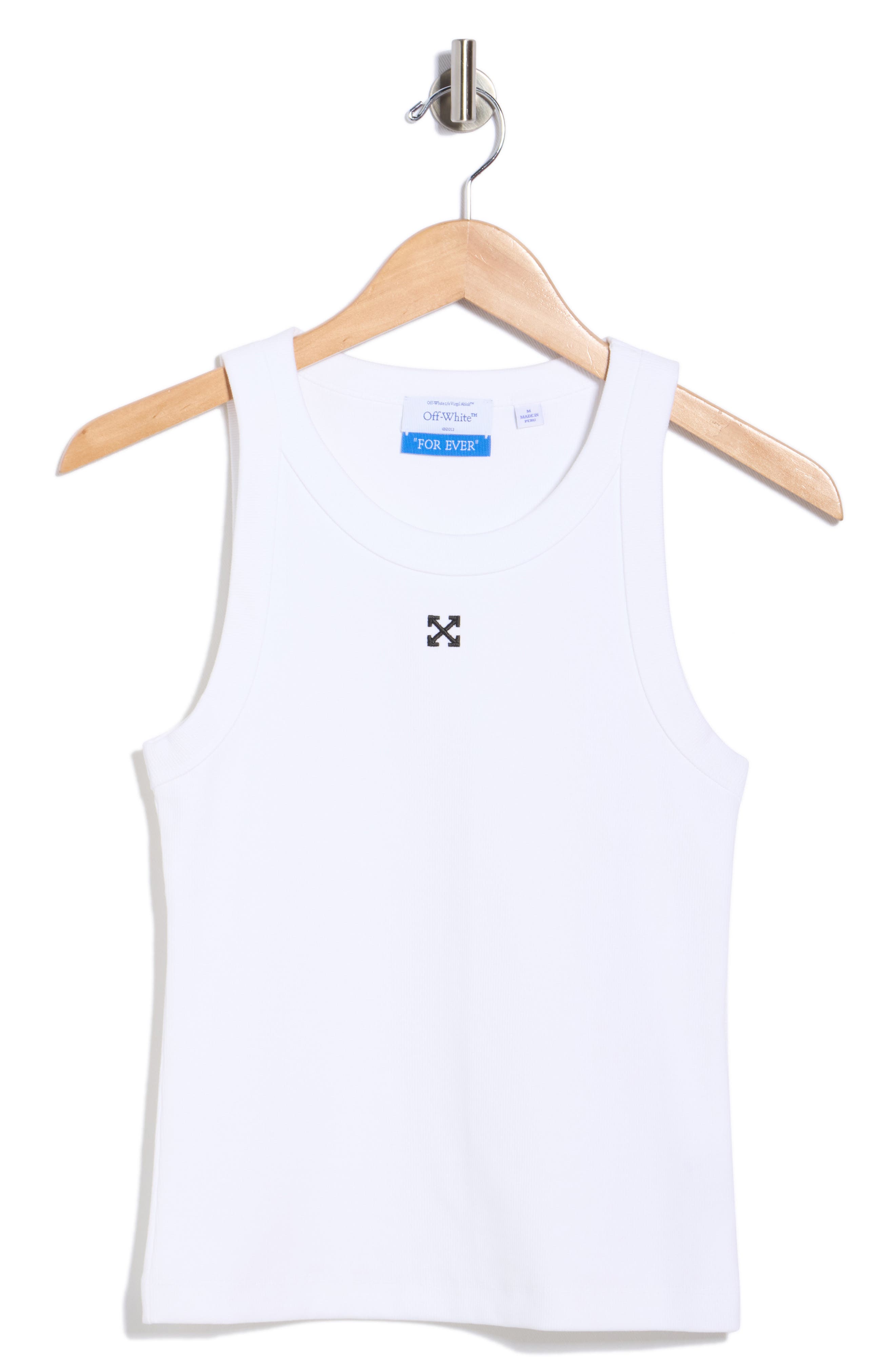 Off-White Fitted Ribbed Crop Tank