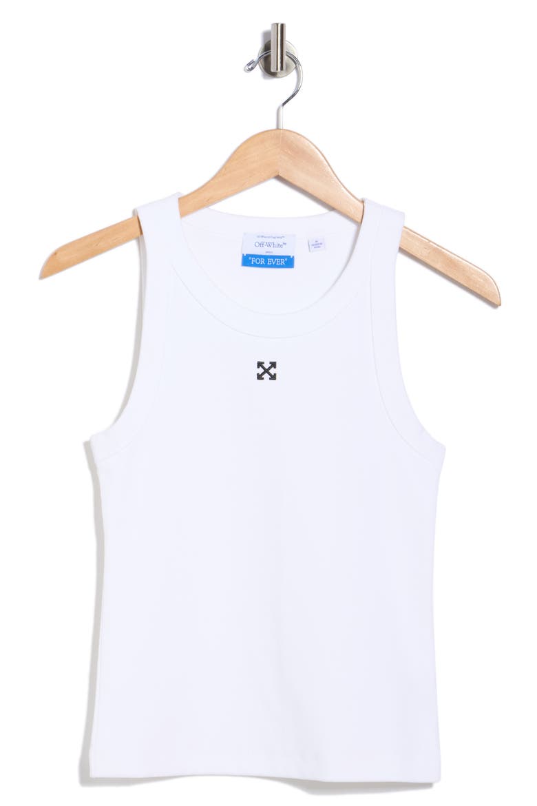 Fitted Ribbed Crop Tank, Alternate, color, BRIGHT WHITE