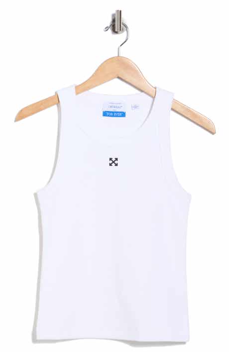 Off-White Fitted Ribbed Crop Tank