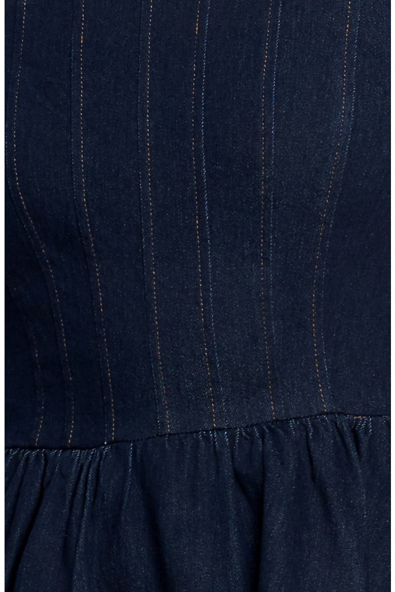 Denim Minidress, Alternate, color, DARK INDIGO