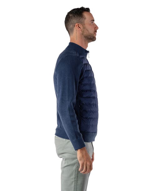 Woodpecker Hybrid Knit Jacket In Blue