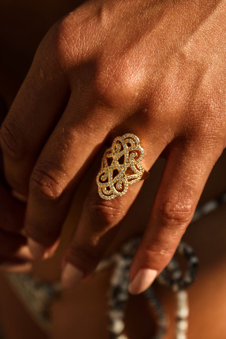 Infinite Love Pave Adjustable Ring, Alternate, color, Gold