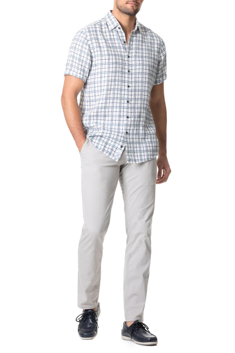 Rodd & Gunn Little Valley Plaid Short Sleeve Linen Button-Up Shirt (Men ...