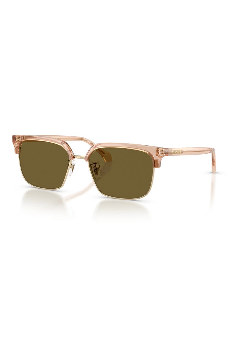 56mm Square Sunglasses, Alternate, color, TRANSPARENT BROWN/ DARK BROWN
