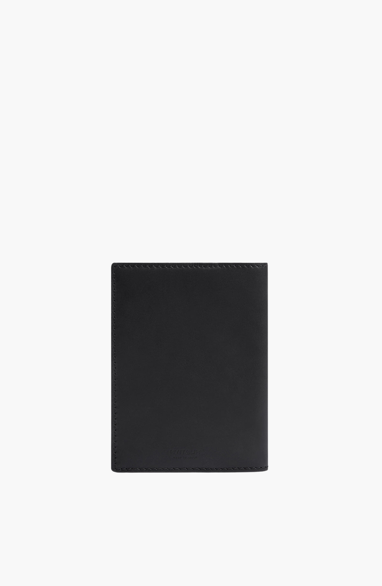 Aviteur Double Calfskin Paglia di Vienna Weave Passport Holder, Alternate, color, Black