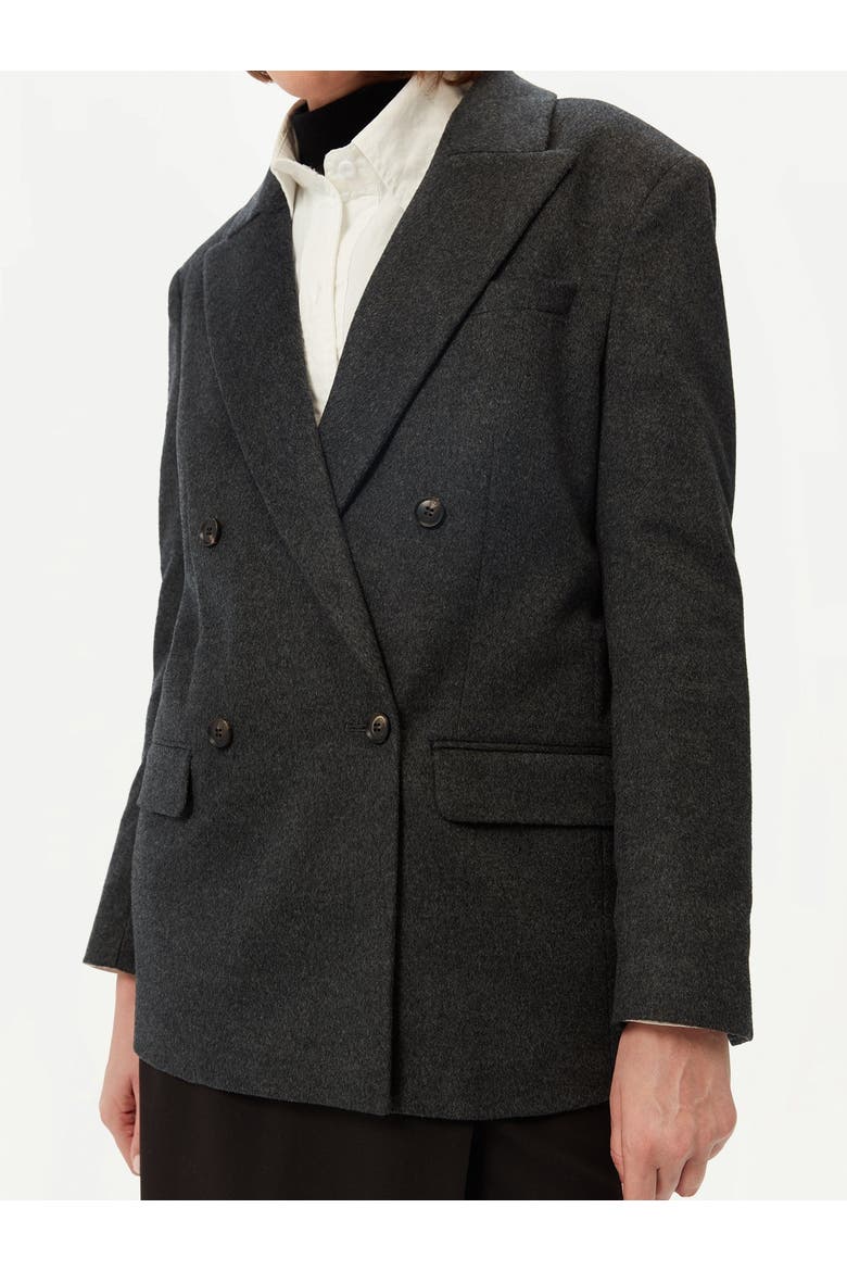 Double-Breasted Cashmere Blazer, Alternate, color, charcoal