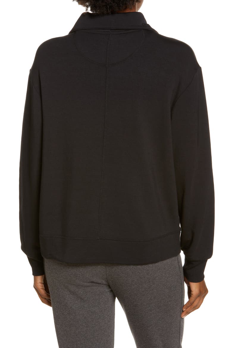 Peaceful Half Zip Fleece Pullover, Alternate, color, BLACK