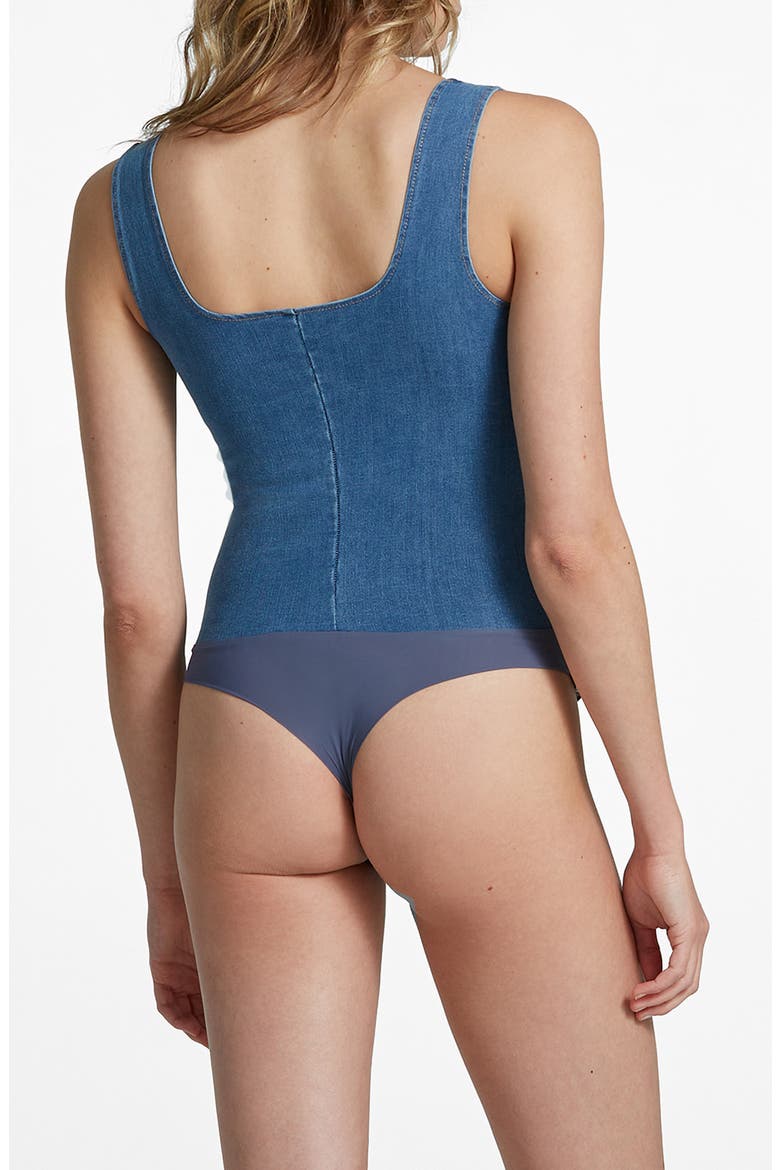Do It All Stretch Denim Bodysuit, Alternate, color, LIGHT INDIGO
