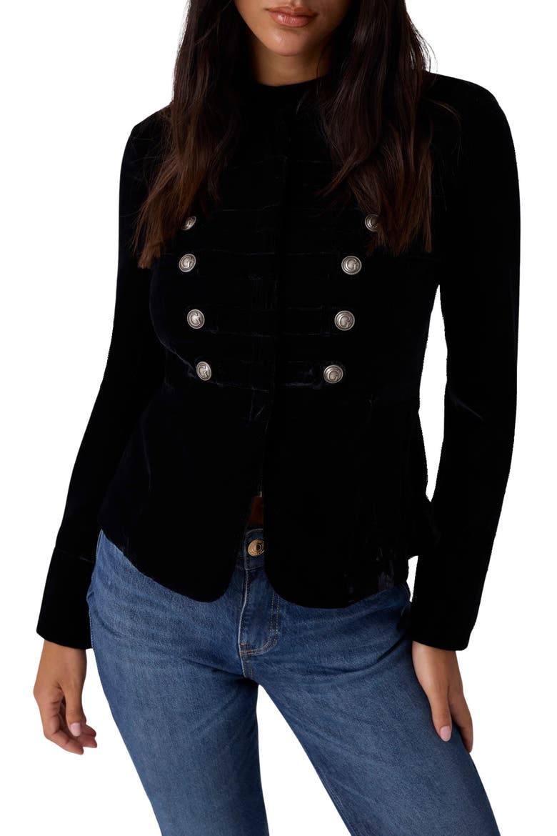 Elena Velvet Band Jacket, Main, color, JBLACK-BLACK