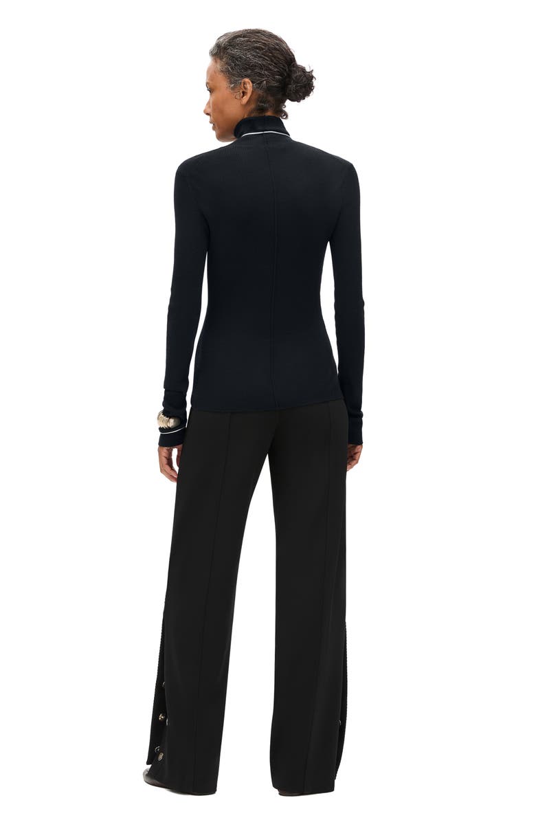 Another Tomorrow Rib Knitwear Turtleneck, Alternate, color, Black