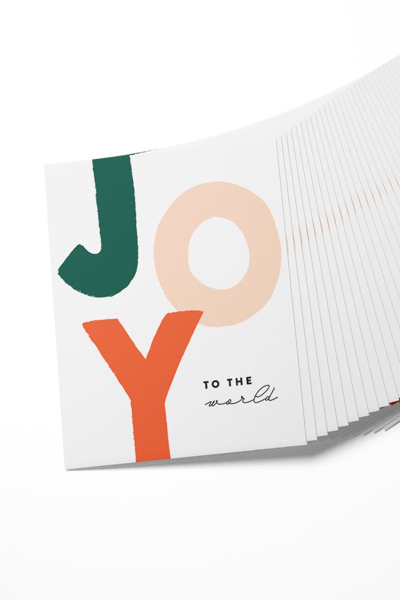 JOY to the World Boxed Set of 8 Cards, Alternate, color, Red Envelope