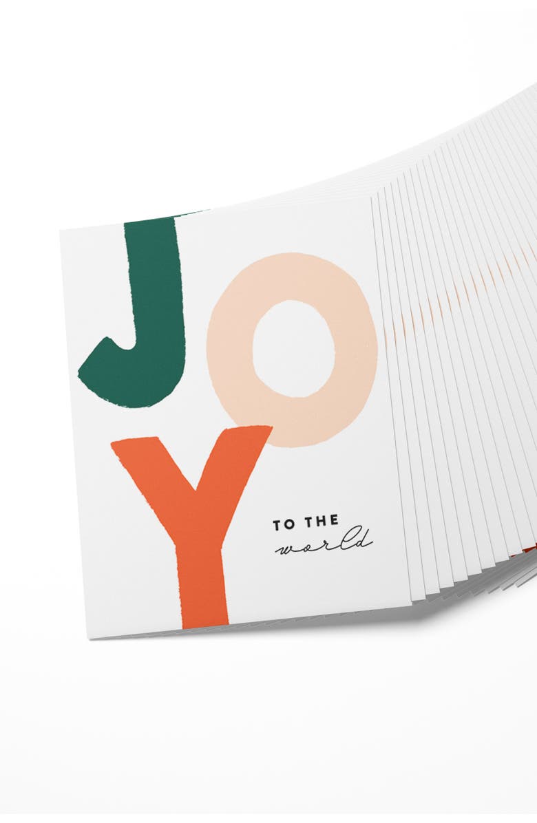 Joy Paper Co. JOY to the World Boxed Set of 8 Cards, Alternate, color, Red Envelope