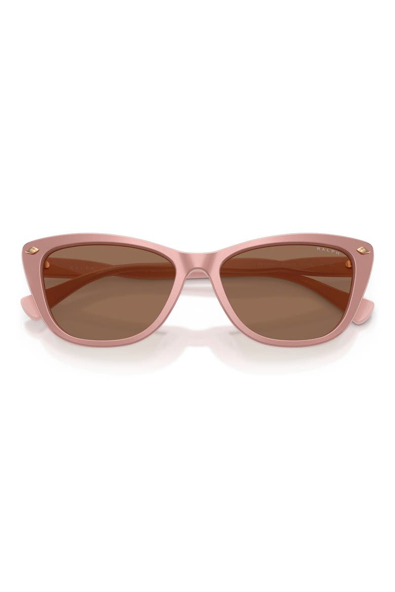 57mm Cat Eye Sunglasses, Alternate, color, TOP OPAL ROSE/ BROWN