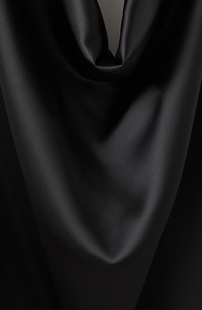 MANGO Drape Halter Neck Satin Top, Alternate, color,