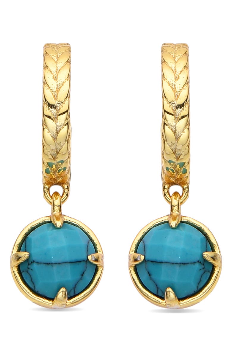 EYE CANDY LOS ANGELES Stone Huggie Hoop Earrings, Alternate, color, Gold/Blue