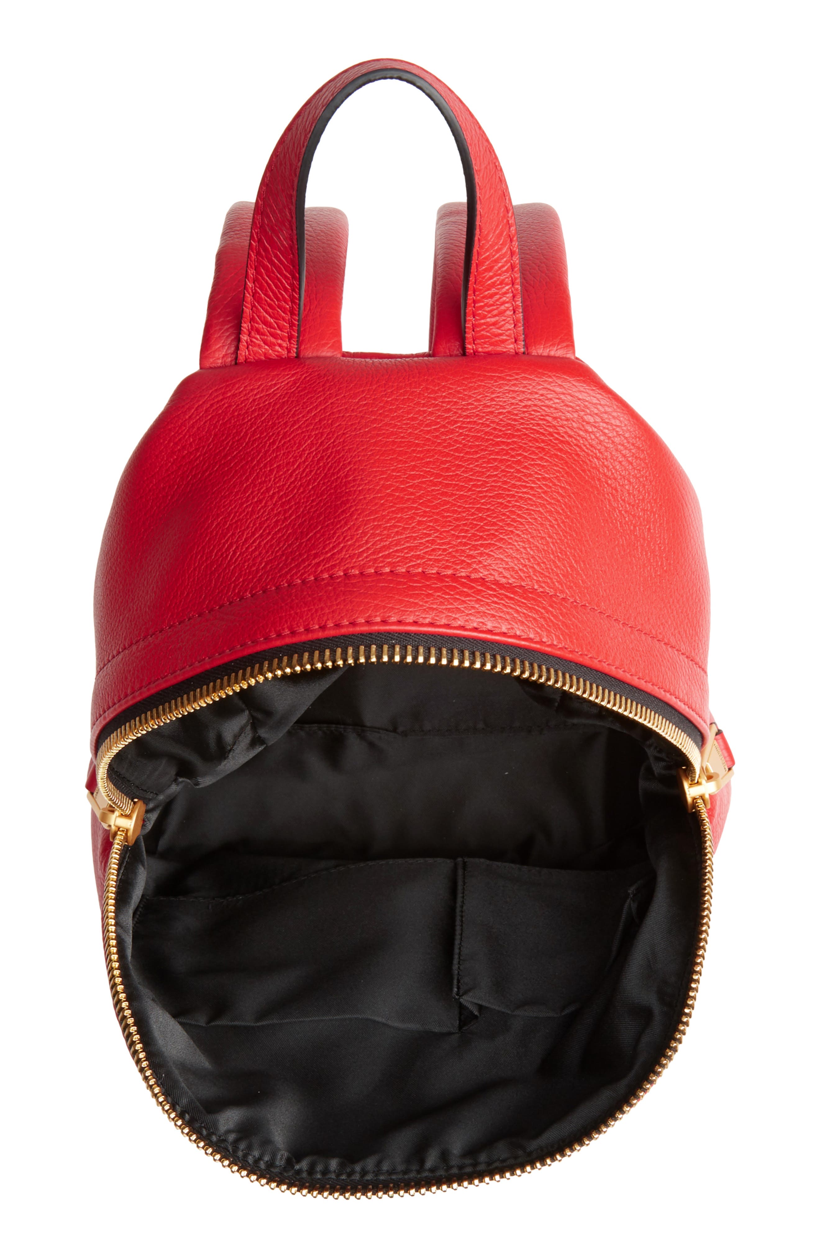 Moschino Logo Leather Backpack, Alternate, color, 