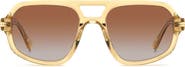 Stuart Weitzman 54mm Gradient Rectangular Aviator Sunglasses