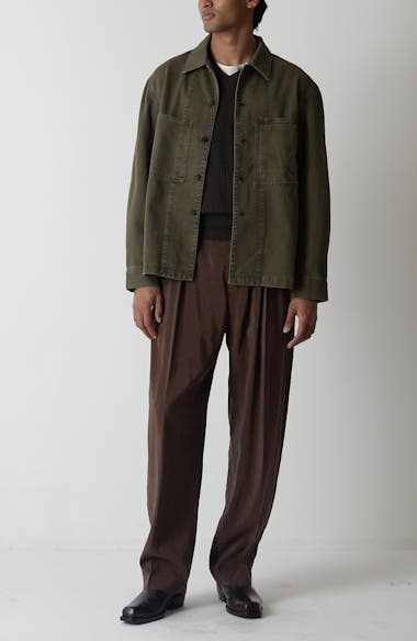 Lemaire Belted Relaxed Silk Blend Pants | Nordstrom