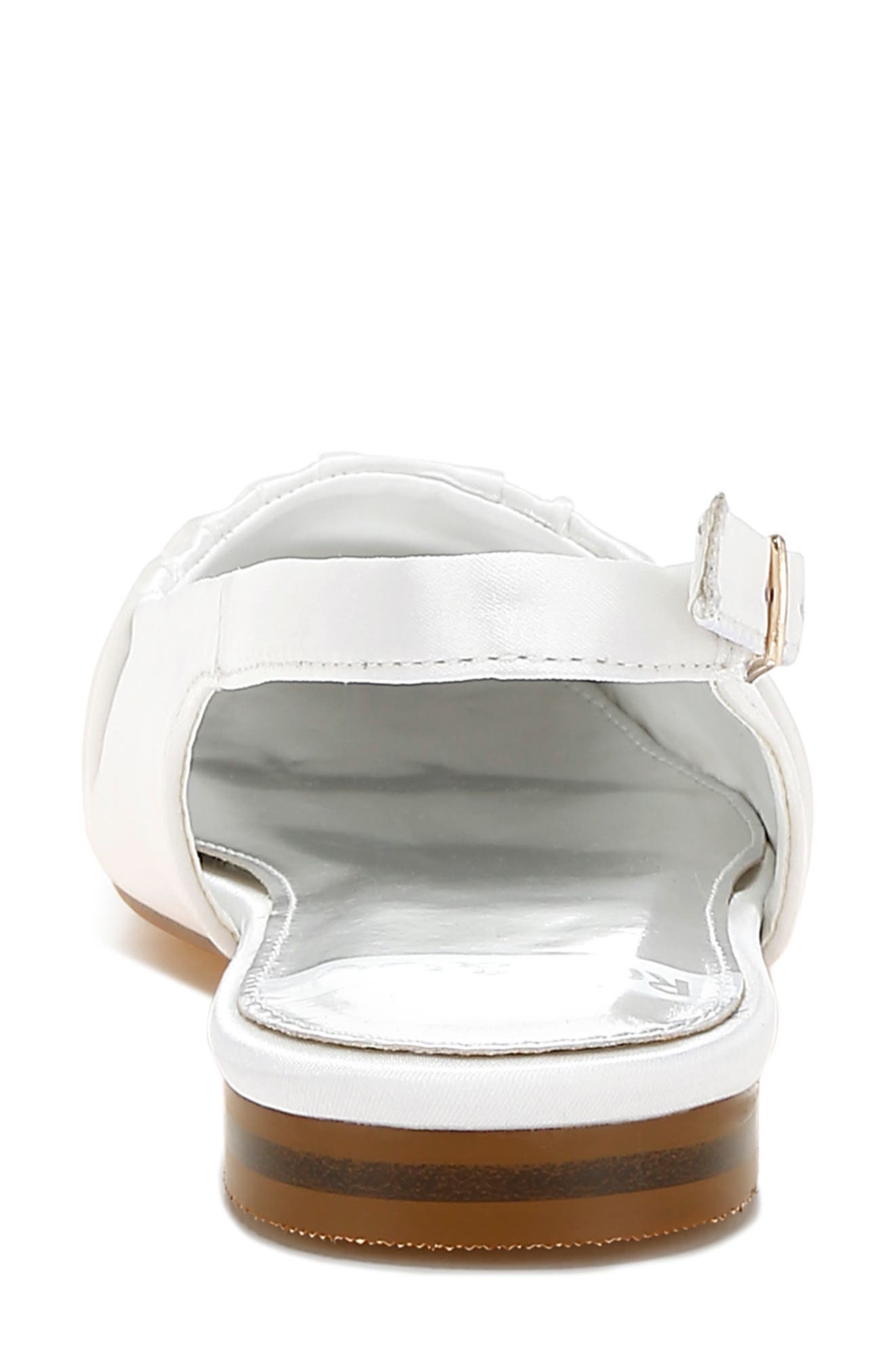 Rag & Co Cheeni Satin Slingback Flat, Alternate, color, White