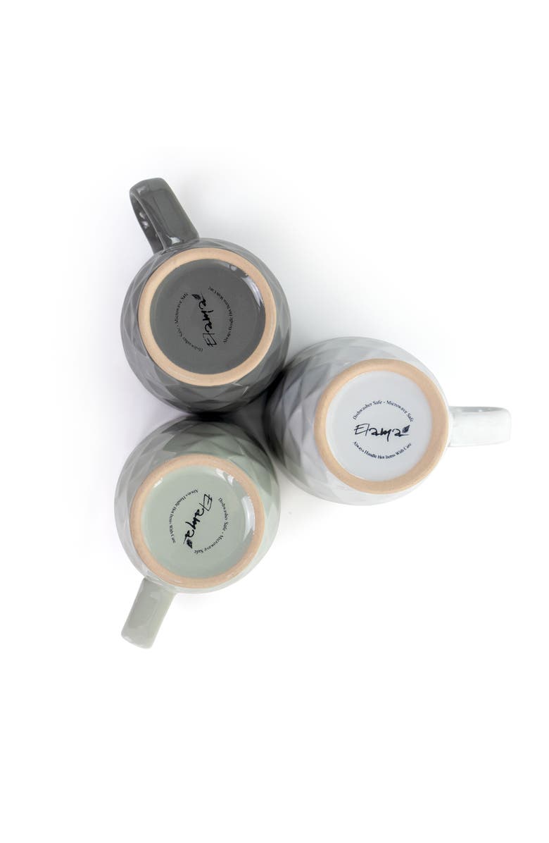 Elama Diamond Waves 6-Piece 12 oz. Mug Set with Stand, Alternate, color, White