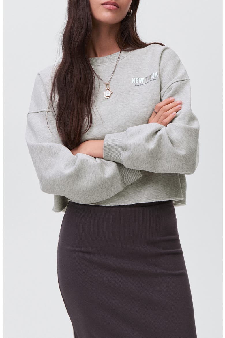 Oversize Graphic Sweatshirt, Main, color, LIGHT HEATHER GREY