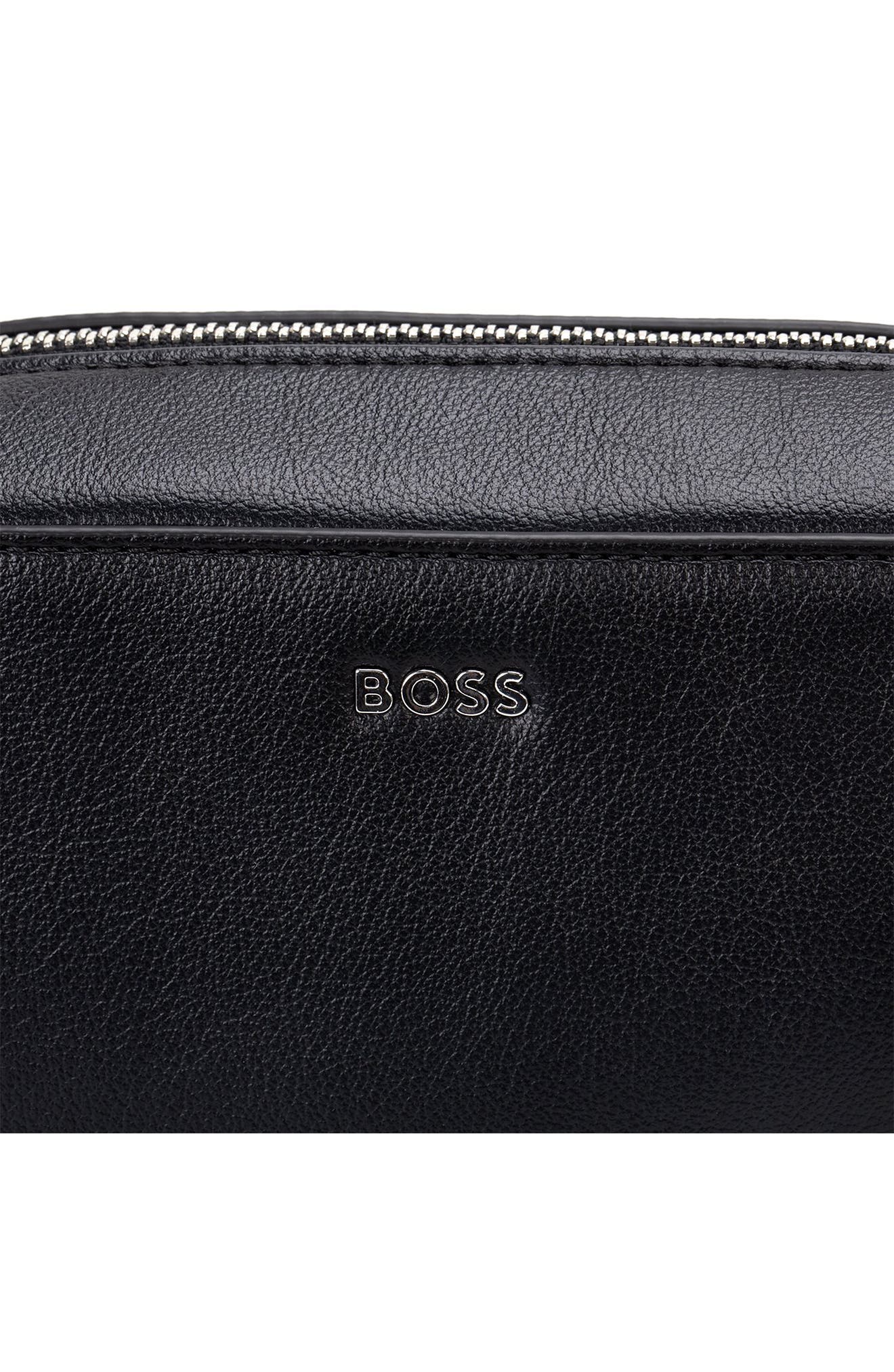 BOSS Liriel Faux Leather Crossbody Bag, Alternate, color, Black
