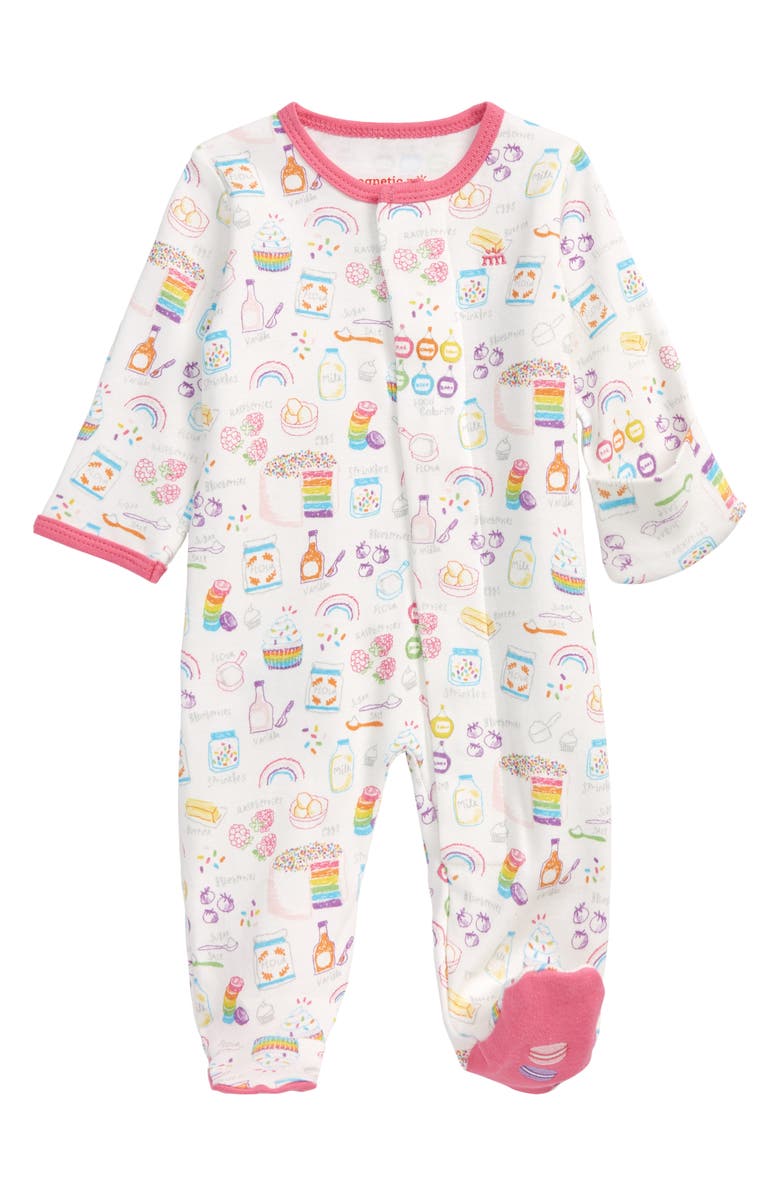 Magnetic Me Rainbow Sprinkles Fitted One-Piece Pajamas, Main, color, 