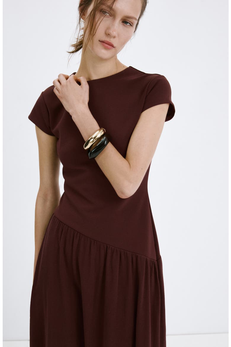 Asymmetric Midi Dress, Alternate, color, BURGUNDY