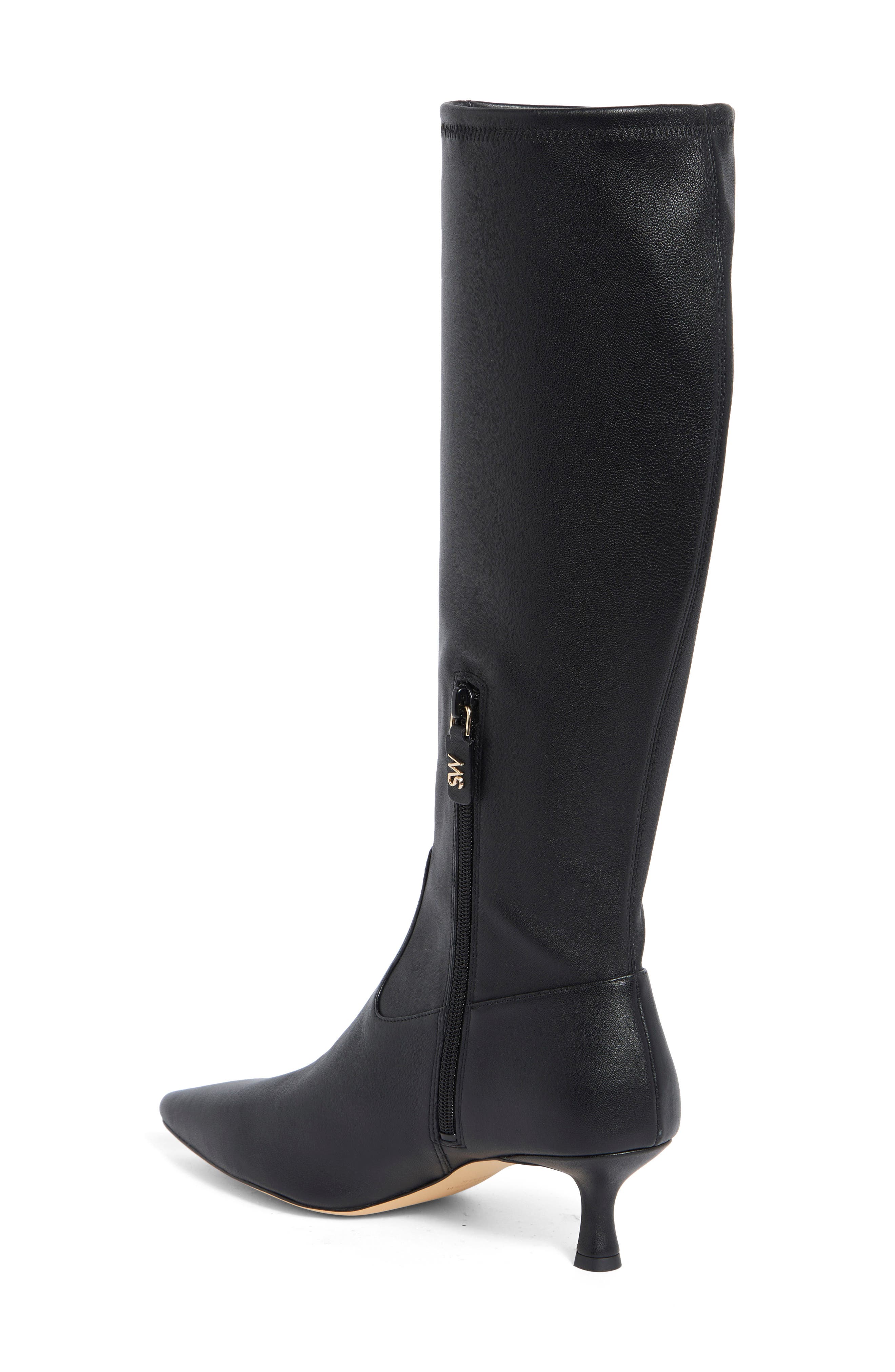 Isla Zip Knee High Boot, Alternate, color, BLACK STRETCH NAPPA