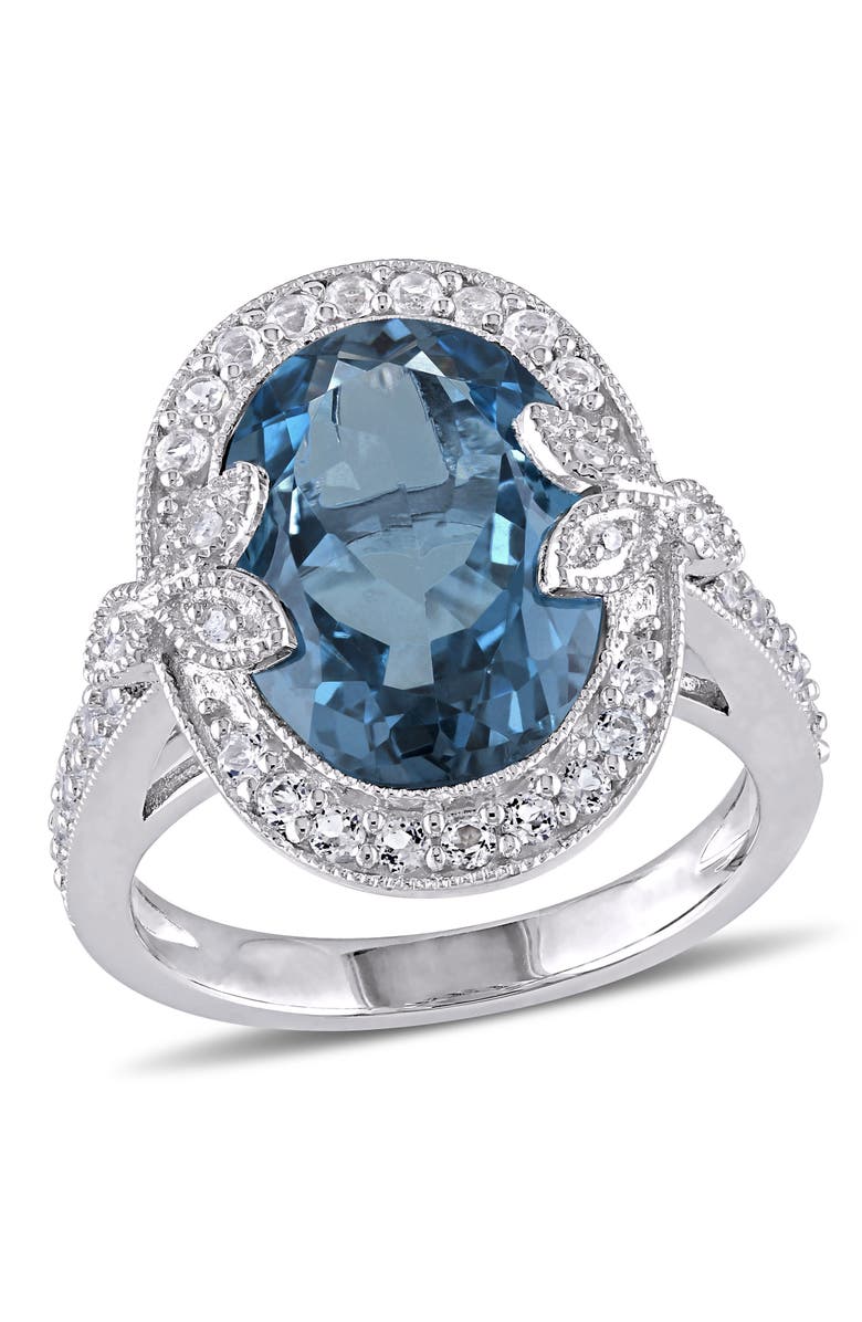 Julianna B. Blue & White Topaz Cocktail Ring Sterling Silver, Main, color, Topaz